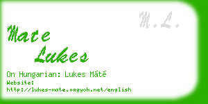 mate lukes business card